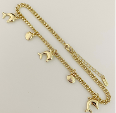 Sea Life Pearl 7" Bangle Bracelet, Gold plated